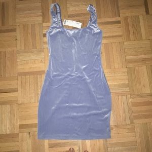 Blue velvet body con dress